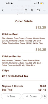 Verbraucherbewertung – Lebensmittelsicherheit Chipotle Mexican Grill, 3395 West Chandler Boulevard, Chandler, AZ, USA After ordering and eating me... Foto #3