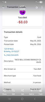Avaliação do consumidor - Segurança alimentar Taco Bell, West Main Street, Brawley, CA 92227, USA I ended up in the emergency  room with watery di... foto #4