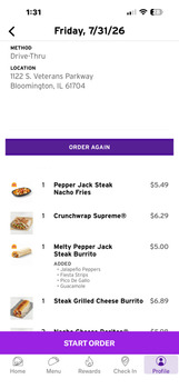 مراجعة المستهلك - سلامة الغذاء Taco Bell, Veterans Parkway, Bloomington, IL, USA I had Taco Bella I ordered a Melty Pepper Jack Ste... صورة فوتوغرافية #3