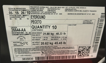 Food Recall Corte Argentino Raw Beef recalled due to Imported Without Reinspection Corte Argentino USA LLC of Av... Foto #3