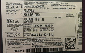 Food Recall Corte Argentino Raw Beef recalled due to Imported Without Reinspection Corte Argentino USA LLC of Av... Foto #6