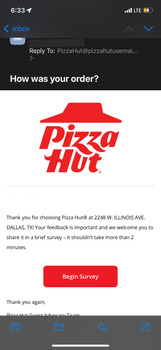 消费者评论 - 食品安全 Pizza Hut, West Illinois Avenue, Dallas, TX, USA Got 2 pizzas for my crew of 6 … 4 out of the 6 peop... 照片 #2