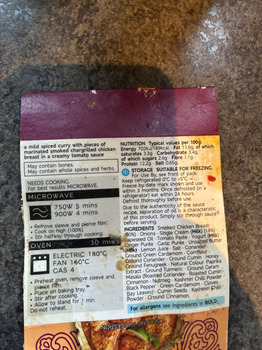 مراجعة المستهلك - سلامة الغذاء M&S Foodhall, Coventry Road, Sheldon, Birmingham, UK 15.9.26 Readymeal Tasted very bland not like th... صورة فوتوغرافية #4