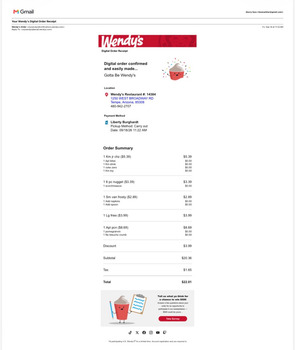 مراجعة المستهلك - سلامة الغذاء Wendy's, 1250 West Broadway Road, Tempe, AZ, USA I got a Cheeseburger Kid’s Meal, six-piece nuggets,... صورة فوتوغرافية #2