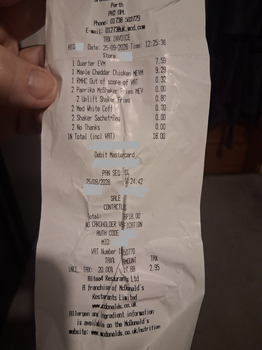 Verbraucherbewertung – Lebensmittelsicherheit McDonald's - Broxden Services, Broxden Roundabout, Perth, UK Friday 25th September 2026 Possible Map... Foto #2