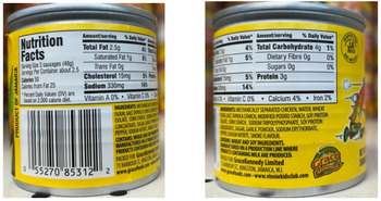 Rappel d'aliments Canned Chicken Vienna-Style Sausage Products alerted due to Illegal Import from Jamaica The U.S. Dep... photo #2