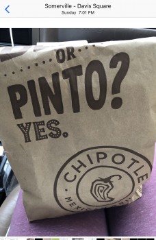 Consumer Review - Food Safety Chipotle Mexican Grill, Elm Street, Somerville, MA, USA I had a burrito with chicken brown rice, bla... photo #1