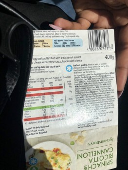 Consumer Review - Food Safety Alperton Sainsbury's (Stop K), Wembley, UK I bought a spinach ricotta cannelloni to eat during my br... photo #2