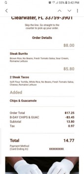 Consumer Review - Food Safety Chipotle Mexican Grill, Gulf to Bay Boulevard, Clearwater, FL, USA My brother got it for his daughte... photo #1