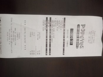 Consumer Review - Food Safety Popeyes Louisiana Kitchen, Panama Lane, Bakersfield, CA, USA I went through drive through and ordere... photo #1