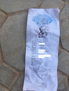 Consumer Review - Food Safety KFC, Bahria Town, RWP, Pakistan my kids ordered a meal plan online. i ate two pieces of fried chicke... photo #2