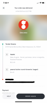 Consumer Review - Food Safety Tender Greens, Los Angeles, CA, USA I had severe vomiting after ordering via PostMates, two nights i... photo #2