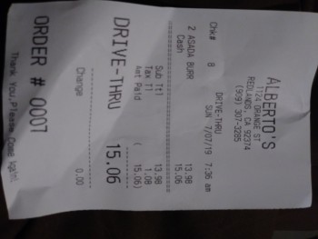 Consumer Review - Food Safety Alberto's Mexican Food, Orange Street, Redlands, CA, USA I had carne asada burrito, Started after I... photo #1