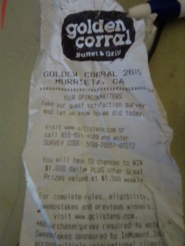 Consumer Food Safety Report Golden Corral, Murrieta Hot Springs Road, Murrieta, CA, USA Stacked dishes had food hanging off, tab... photo #1