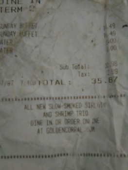 Consumer Food Safety Report Golden Corral, Murrieta Hot Springs Road, Murrieta, CA, USA Stacked dishes had food hanging off, tab... photo #2