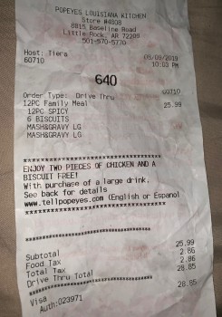 Consumer Review - Food Safety Popeyes Louisiana Kitchen, Baseline Road, Little Rock, AR, USA We had a 12 piece and the chicken was... photo #3