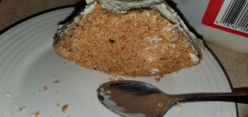 Consumer Review - Food Safety Sara Lee Cheesecake Crust Just bought a frozen Sara Lee Cheesecake for my son's birthday. When cutti... photo #8
