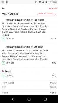 Consumer Review - Food Safety Domino's Pizza, Coimbatore, Tamil Nadu, India I had a regular pizza and I had headaches, Indigestion... photo #2