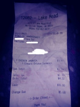 Consumer Review - Food Safety Popeyes Louisiana Kitchen, East Lake Mead Boulevard, North Las Vegas, NV, USA I purchased a chicken... photo #2