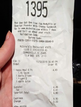 Consumer Food Safety Report McDonald's, Dorchester Road, Summerville, SC, USA guess its nice to give a 2 year old RAW chicken nu... photo #3