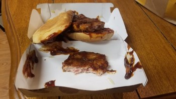 Consumer Food Safety Report McDonald's, Windfall Lane, Camby, IN, USA We received this from your location - undercooked McRib. photo #2