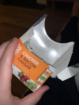 Consumer Food Safety Report Co-op just had a piece of raw chicken in my wrap. Not what you want to see in your last mouthful....... photo #2