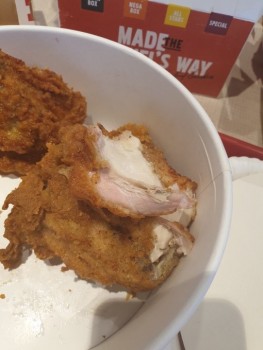 Consumer Food Safety Report KFC, Link Road, Filton, Bristol, UK Eating at your store. Was giving this undercooked chicken. photo #1