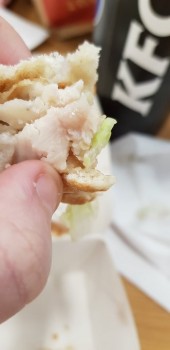 Consumer Food Safety Report KFC Just had raw chicken in my burger from the preston store. Very upset and had to bin most the bur... photo #1