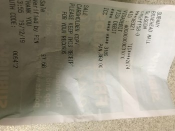 Consumer Review - Food Safety Subway, Braehead Shopping Centre, Kings Inch Drive, Glasgow, UK I had a the new Teriyaki salad yeste... photo #2