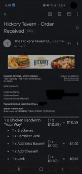 Reseña del consumidor - Seguridad alimentaria Hickory Tavern, Highway 17 North, North Myrtle Beach, SC, USA Ordered a burger, the tomatoes I order... foto #2