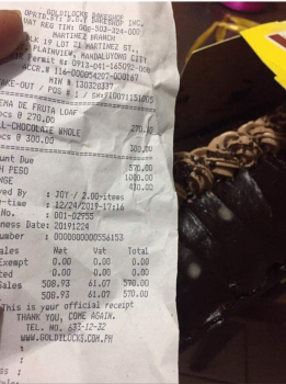 Consumer Food Safety Report Goldilocks, Maysilo Circle, Mandaluyong, Metro Manila, Philippines I bought a chocolate roll cake at... photo #1