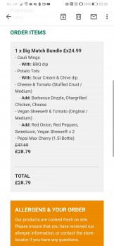 Consumer Review - Food Safety Papa John's Pizza, Modus Retail, Duke Street, Ipswich, UK Ordered and ate around 6:15pm. I had a veg... photo #2
