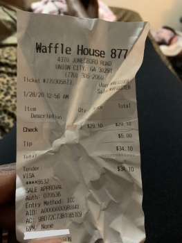 Consumer Review - Food Safety Waffle House, Jonesboro Road, Union City, GA, USA 2 my wife and myself. About 2hrs after consumption... photo #2