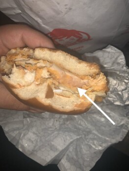 Consumer Food Safety Report Wendy's your restaurant gave me undercooked chicken. photo #1