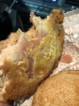 Consumer Food Safety Report Wendy's On Thur 1/16/20, we received a half raw chicken sandwich from the drive-thru. We called, we... photo #1