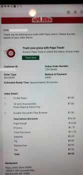 مراجعة المستهلك - سلامة الغذاء Papa John's Pizza, Old Columbia Pike, Burtonsville, MD, USA The brownies I order Brownies,cheese sti... صورة فوتوغرافية #3