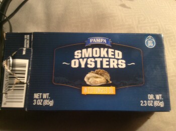 Consumer Review - Food Safety Pampa Smoked Oysters, Waterloo, IA, USA I opened a can of Pampa Smoked Oysters and got violently ill... photo #1