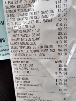 Consumer Review - Food Safety Supermarché PA Samson, Boulevard Samson, Laval, QC, Canada I ate about 150 g of fried biological sal... photo #2