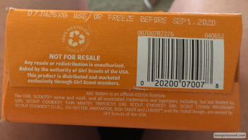 Avaliação do consumidor - Segurança alimentar Girl Scout cookies, Brenham, Texas, USA Girl Scout peanut butter cookies I started feeling sick with... foto #2