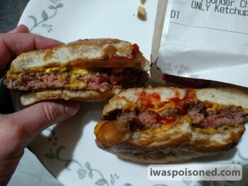 Consumer Food Safety Report McDonald's Went there a week ago and they served us raw burger. I kept the burgers in my freezer. My... photo #2