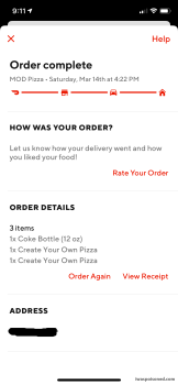 Reseña del consumidor - Seguridad alimentaria MOD Pizza, Diamond Boulevard, Concord, CA, USA The morning After eating pizza with pepperoni, sausag... foto #2