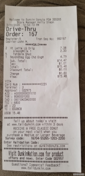 Reseña del consumidor - Seguridad alimentaria Dunkin', North Highway A1A, Indialantic, FL, USA Coffee Myself and daughter felt nauseated a few hou... foto #2