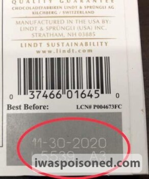 Food Recall Lindt & Sprüngli 85% Cocoa chocolate bars - recalled due to Undeclared milk and soy Company name: Li... photo #2