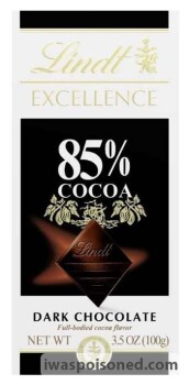 Food Recall Lindt & Sprüngli 85% Cocoa chocolate bars - recalled due to Undeclared milk and soy Company name: Li... photo #3