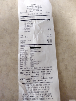 Consumer Review - Food Safety KFC, North Church Street, Burlington, NC, USA Tea I vomited, nausea, and diarrhea. 1 nausea. I had n... photo #2
