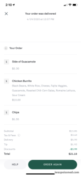 Consumer Review - Food Safety Chipotle Mexican Grill, Farmington Avenue, West Hartford, CT, USA I ordered a chicken burrito using... photo #1