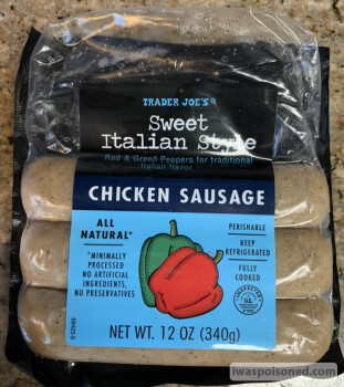 Consumer Review - Food Safety Trader Joe's, Ventura Boulevard, Studio City, CA, USA Sweet Italian Chicken Sausage Opened up a fres... photo #1