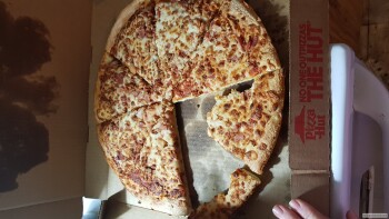 Consumer Review - Food Safety Pizza Hut, 10886 Beechnut St, Houston, TX 77072, USA pan pizza with extra bacon, beechnut Symptoms s... photo #1