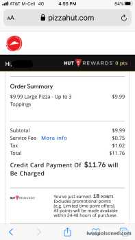 Avis du consommateur - Sécurité alimentaire Pizza Hut, South Street, Lakewood, CA, USA Large 3 Topping Pizza from there. I got it deal, a Large... photo #4
