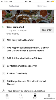 Consumer Review - Food Safety PappaRich, James Street, Northbridge WA, Australia I ordered Uber eats yesterday for dinner. Chicken... photo #2